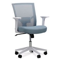 Mesh Back Fabric Task Chair, Supports Up to 275 lb, 17.32" to 21.1" Seat Height, Seafoam Blue Seat/Back