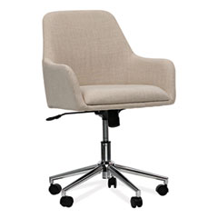 Mid-Century Task Chair, Supports Up to 275 lb, 18.9" to 22.24" Seat Height, Cream Seat, Cream Back