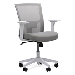 Mesh Back Fabric Task Chair, Supports Up to 275 lb, 17.32" to 21.1" Seat Height, Gray Seat, Gray Back