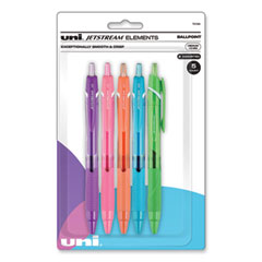 Jetstream Elements Hybrid Gel Pen, Retractable, Medium 1 mm, Assorted Ink and Barrel Colors, 5/Pack