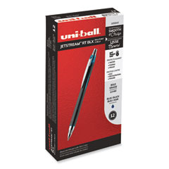 Jetstream Retractable Hybrid Gel Pen, 1 mm, Blue-Infused Black Ink, Black/Blue/Silver Barrel