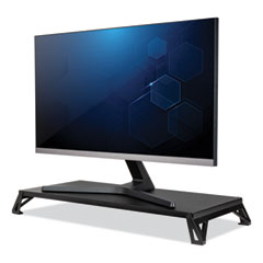 Lo Riser Monitor Stand, For 32" Monitors, 24" x 11" x 2" to 3", Black, Supports 30 lb