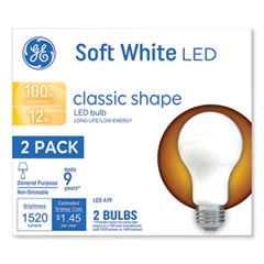 Classic LED Non-Dim A19 Light Bulb, 12 W, Soft White, 2/Pack