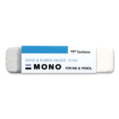 Sand and Rubber Eraser, For Pencil/Ink Marks, Rectangular Block, Medium, White