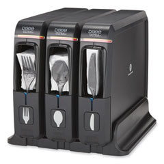 SmartStock Wrapped Cutlery Dispenser, Forks/Knives/Spoons, 12.44 x 11.17 x 10.5, Black