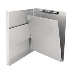 Snapak Aluminum Side-Open Forms Folder, 0.5" Clip Capacity, Holds 8.5 x 11 Sheets, Silver