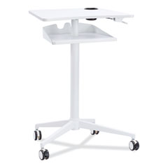 VUM Mobile Workstation, 30.75" x 22.28" x 36.12" to 48.25", White, Ships in 1-3 Business Days