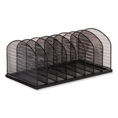 Onyx Mesh Desk Organizer, 8 Upright Sections, Letter to Legal Size Files, 19.25 x 10.87 x 8.5, Black, Ships in 1-3 Bus Days