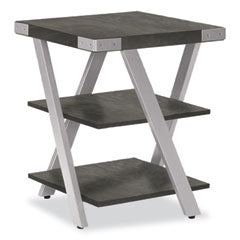 End Table, Square, 20 x 20 x 25, Stone Gray Top, Silver Base, Ships in 1-3 Business Days