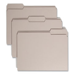 Colored File Folders, 1/3-Cut Tabs: Assorted, Letter Size, 0.75" Expansion, Gray, 100/Box