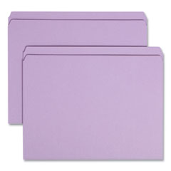 Reinforced Top Tab Colored File Folders, Straight Tabs, Letter Size, 0.75" Expansion, Lavender, 100/Box