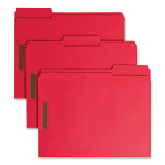 Top Tab Colored Fastener Folders, 0.75" Expansion, 2 Fasteners, Letter Size, Red Exterior, 50/Box