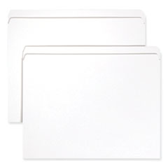 Reinforced Top Tab Colored File Folders, Straight Tabs, Letter Size, 0.75" Expansion, White, 100/Box