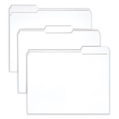 Reinforced Top Tab Colored File Folders, 1/3-Cut Tabs: Assorted, Letter Size, 0.75" Expansion, White, 100/Box