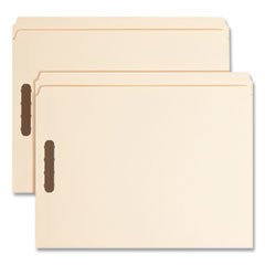 Top Tab Fastener Folders, Straight Tabs, 0.75" Expansion, 2 Fasteners, Letter Size, Manila Exterior, 50/Box