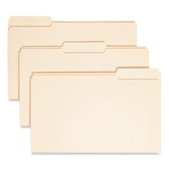 Top Tab File Folders with Antimicrobial Product Protection, 1/3-Cut Tabs: Assorted, Legal, 0.75" Expansion, Manila, 100/Box