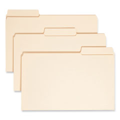 SuperTab Reinforced Guide Height Top Tab Folders, 1/3-Cut Tabs: Assorted, Legal Size, 0.75" Expansion, Manila, 100/Box