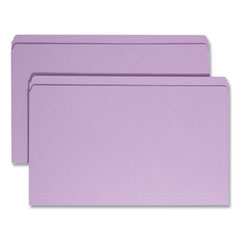 Reinforced Top Tab Colored File Folders, Straight Tabs, Legal Size, 0.75" Expansion, Lavender, 100/Box