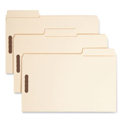 SuperTab Reinforced Guide Height Fastener Folders, 14-pt Manila, 0.75" Expansion, 2 Fasteners, Legal Size, Manila, 50/Box