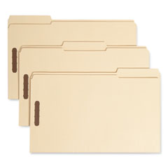 Top Tab Fastener Folders, 1/3-Cut Tabs: Assorted, 0.75" Expansion, 2 Fasteners, Letter Size, Manila Exterior, 50/Box