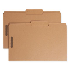 Top Tab Fastener Folders, Guide-Height 2/5-Cut Tabs, 0.75" Expansion, 2 Fasteners, Legal Size, 17-pt Kraft, 50/Box