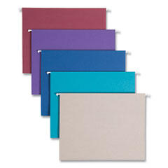 Colored Hanging File Folders with 1/5 Cut Tabs, Letter Size, 1/5-Cut Tabs, Assorted Jewel Tone Colors, 25/Box