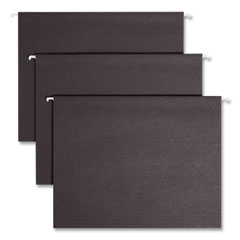 Colored Hanging File Folders with 1/5 Cut Tabs, Letter Size, 1/5-Cut Tabs, Black, 25/Box