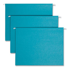 Colored Hanging File Folders with 1/5 Cut Tabs, Letter Size, 1/5-Cut Tabs, Teal, 25/Box