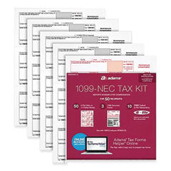 1099-NEC + 1096 Tax Form Kit with e-File, Inkjet/Laser, Fiscal Year: 2023, 5-Part, 8.5 x 3.67, 3 Forms/Sheet, 50 Forms Total