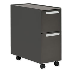 Radii 2-Drawer Mobile File Cabinet, 2 Legal/Letter-Size File Drawers, Flint, 10" x 24" x 21"