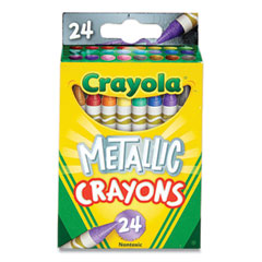 Metallic Crayons, Assorted, 24/Pack