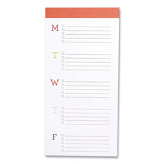 The Big Ta-Do Notepad, List-Management Format, Papaya Headband, 52 White/Multicolor 7 x 14 Sheets