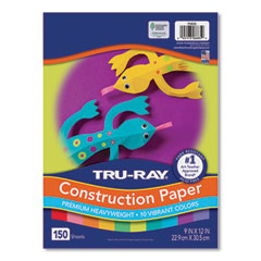 Tru-Ray Construction Paper, 76 lb Text Weight, 9 x 12, Vibrant Assorted Colors, 150/Pack