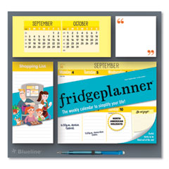 Fridge Planner Magnetized Weekly Calendar with Pads + Pencil, 12 x 12.5, White/Yellow Sheets, 16-Month (Sept-Dec): 2024-2025