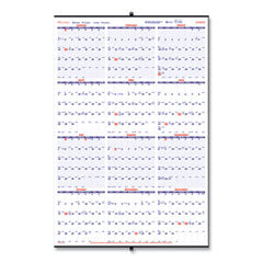 Yearly Wall Calendar, 24 x 36, White/Blue Sheets, 12-Month (Jan to Dec): 2024