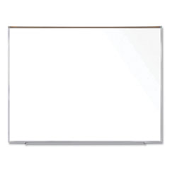 Magnetic Porcelain Whiteboard w/Satin Aluminum Frame and Map Rail, 72.5 x 60.47, White Surface, Ships in 7-10 Business Days