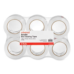 Deluxe General-Purpose Acrylic Box Sealing Tape, 2 mil, 3" Core, 1.88" x 109 yds, Clear, 6/Pack