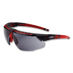 Avatar Safety Glasses, Black/Red Polycarbonate Frame, Gray Polycarbonate Lens