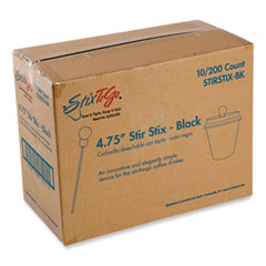 Beverage Plugs, 4.75", Black 2,000/Carton