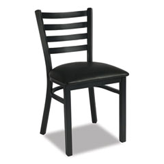 White Horse Series Side Chairs, Supports Up to 300 lb, 18" Seat Height, Black Seat, Black Back, Black Base