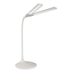 Pivot LED Desk Lamp with Dual Shades, 13.25" to 26" High, White, Ships in 1-3 Business Days