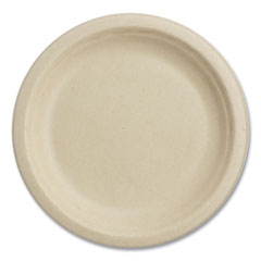 Fiber Plates, 7" dia, Natural, 1,000/Carton