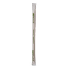 Renewable and Compostable PHA Straws, 10.25", Natural White, 1,250/Carton