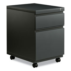 File Pedestal with Full-Length Pull, Left or Right, 2-Drawers: Box/File, Legal/Letter, Charcoal, 14.96" x 19.29" x 21.65"