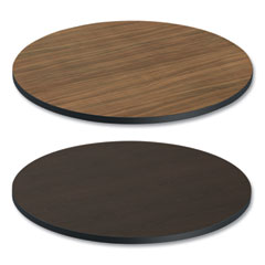 Reversible Laminate Table Top, Round, 35.5" Diameter, Espresso/Walnut