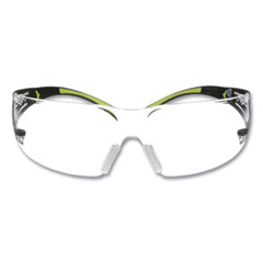 SecureFIt Protective Eyewear, 400 Series, Green Plastic Frame, Clear Polycarbonate Lens