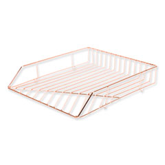 Vena Paper Tray, 1 Section, Holds 11" x 8.5" Files, 10.04 x 12.44 x 2.01, Rose Gold