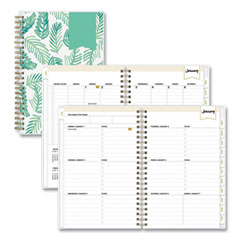 Day Designer Palms Weekly/Monthly Planner, Palms Artwork, 8 x 5, Green/White Cover, 12-Month (Jan to Dec): 2024