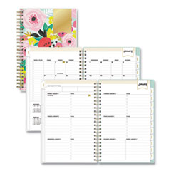 Day Designer Secret Garden Mint Frosted Weekly/Monthly Planner, 8 x 5, Multicolor Cover, 12-Month (Jan to Dec): 2024