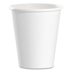 Single-Sided Poly Paper Hot Cups, 6 oz, White, 50/Pack, 20 Packs/Carton